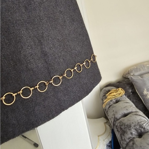 Zara Gray Skirt with Chain Detail Size L - Picture 4 of 7